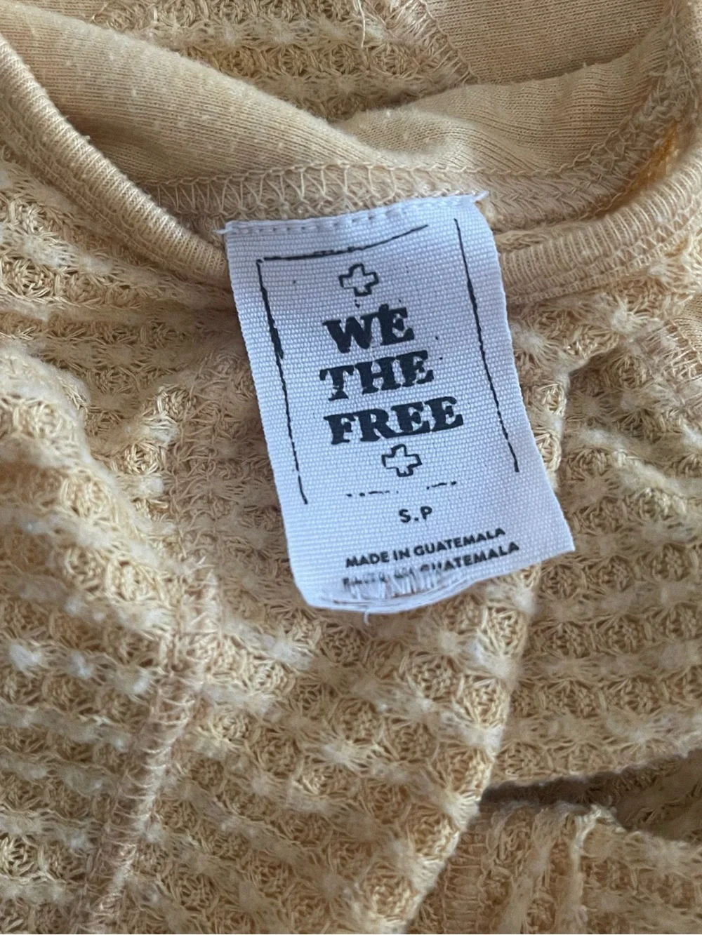 Free People We The Free Love Me Open Back Waffle Knit Thermal Top